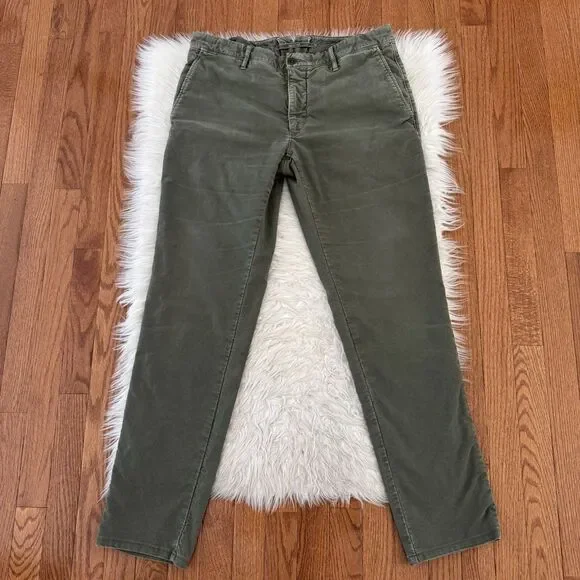 Incotex Pants Men’s 36X32 Army Green Slim Fit Tricochino Utility Trousers $410